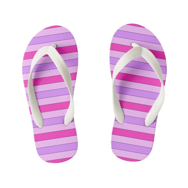 Pink Striped Flip Flops (Footbed)