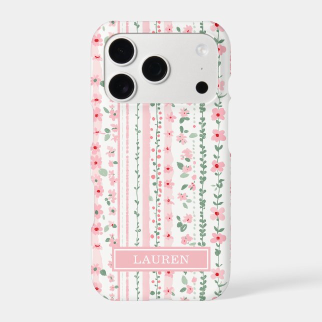 Pink Striped Floral Personalised (Back)