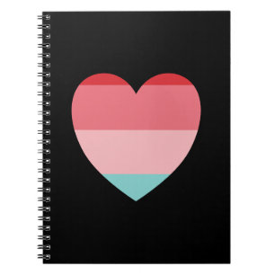 Pink Striped Heart Notebook