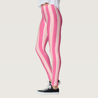 Pink Striped Leggings