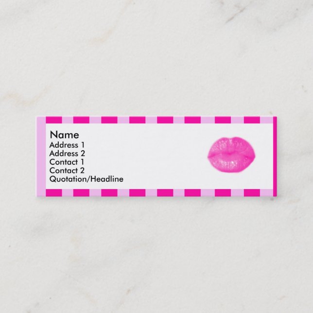Pink striped lips | mini business card (Front)