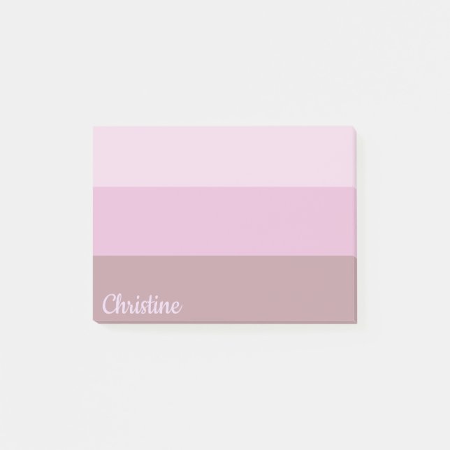 Pink Striped Ombre Post-it Notes (Front)