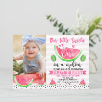 Pink Striped One In A Melon Photo 1st Birthday 