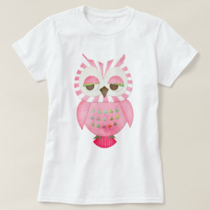 Pink Striped Owl T-Shirt