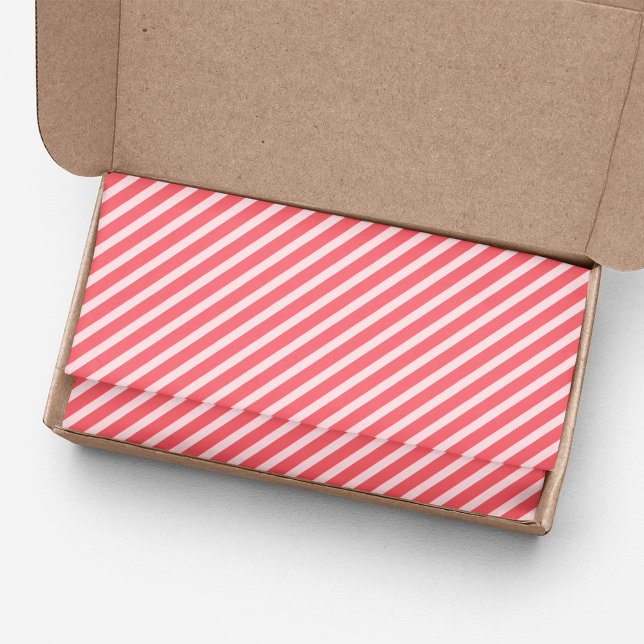 Pink Striped Pattern Cute  Tissue Paper (Pink striped whimsical pattern tissue paper.)
