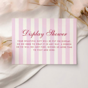 Pink Striped Preppy Bridal Shower Enclosure Card