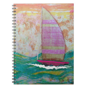 Pink Striped Sail Notebook