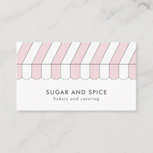 Pink Striped Store Front Business Card