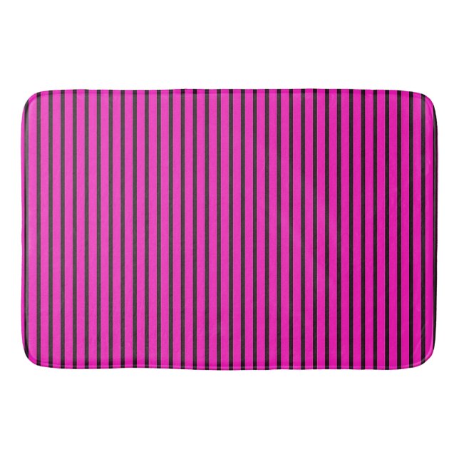 Pink Striped texture Bath Mat (Front)