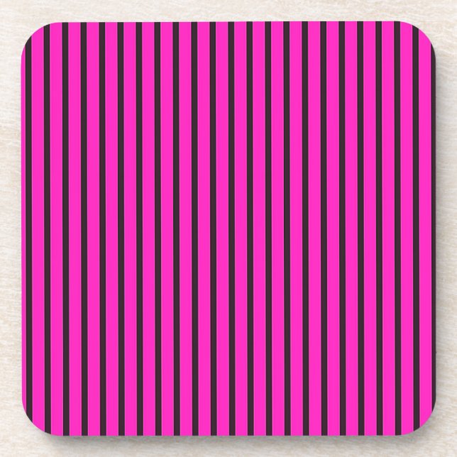 Pink Striped texture Coaster (Front)
