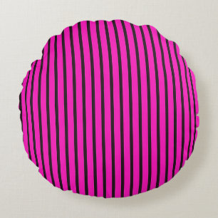 Pink Striped texture Round Cushion