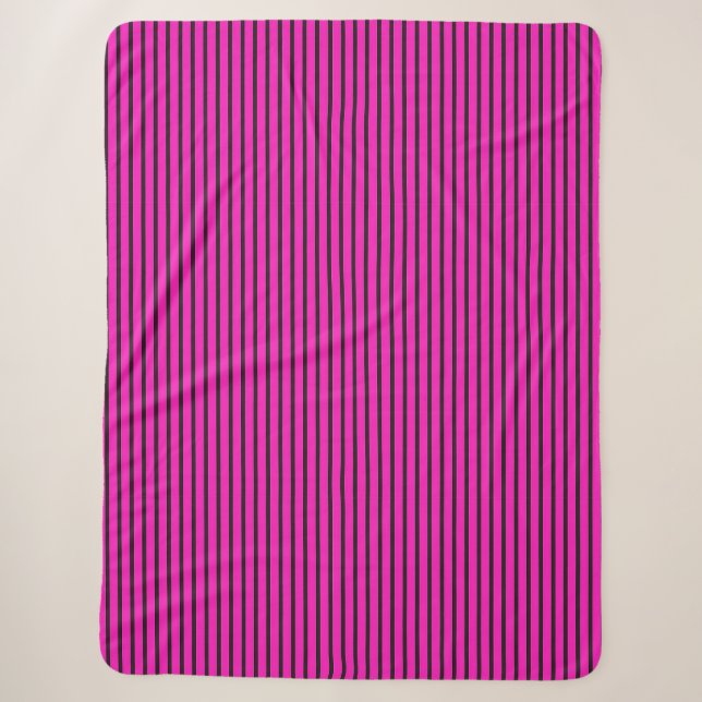 Pink Striped texture Sherpa Blanket (Front)