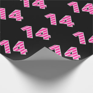 Pink Stripes 14 Event # (Birthday, Anniversary) Wrapping Paper
