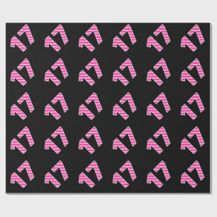 Pink Stripes 17 Event # (Birthday, Anniversary) Wrapping Paper