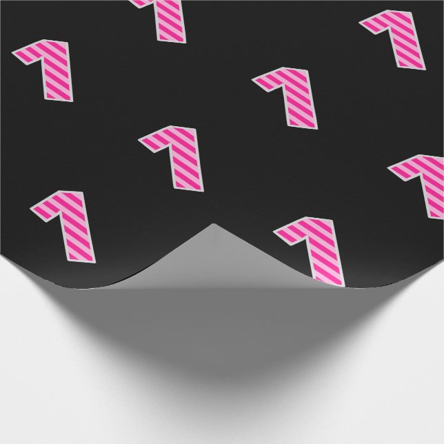 Pink Stripes 1 Event # (Birthday, Anniversary) Wrapping Paper (Corner)