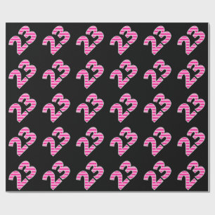 Pink Stripes 23 Event # (Birthday, Anniversary) Wrapping Paper
