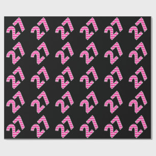 Pink Stripes 27 Event # (Birthday, Anniversary) Wrapping Paper