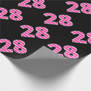 Pink Stripes 28 Event # (Birthday, Anniversary) Wrapping Paper
