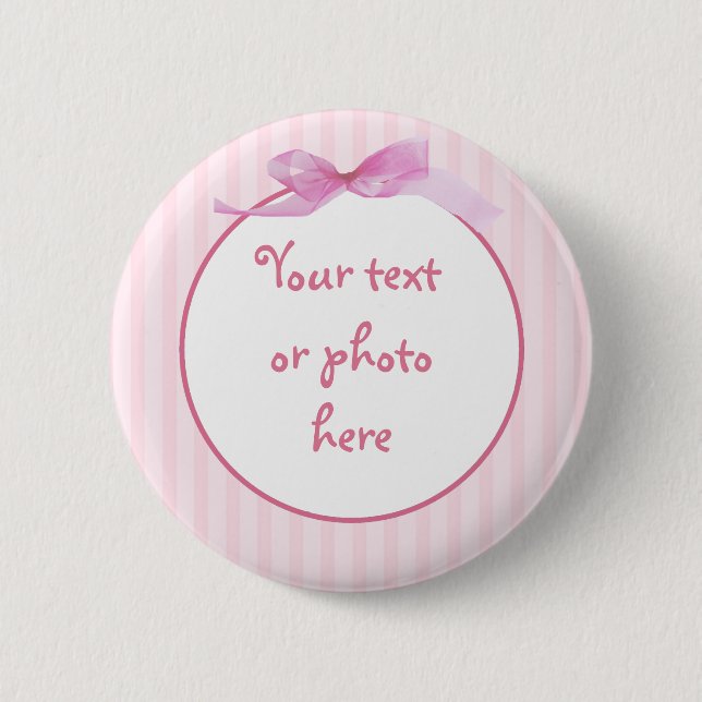 Pink Stripes 2 6 Cm Round Badge (Front)