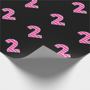 Pink Stripes 2 Event # (Birthday, Anniversary) Wrapping Paper