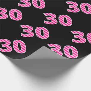 Pink Stripes 30 Event # (Birthday, Anniversary) Wrapping Paper