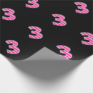 Pink Stripes 3 Event # (Birthday, Anniversary) Wrapping Paper