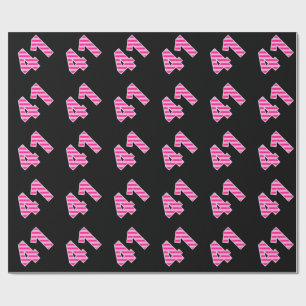 Pink Stripes 41 Event # (Birthday, Anniversary) Wrapping Paper