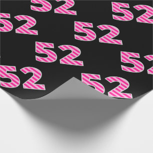 Pink Stripes 52 Event # (Birthday, Anniversary) Wrapping Paper
