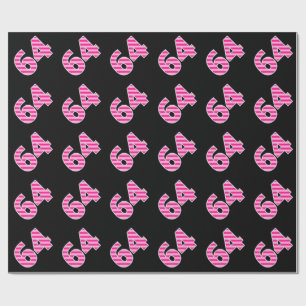 Pink Stripes 64 Event # (Birthday, Anniversary) Wrapping Paper