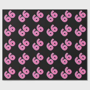 Pink Stripes 66 Event # (Birthday, Anniversary) Wrapping Paper