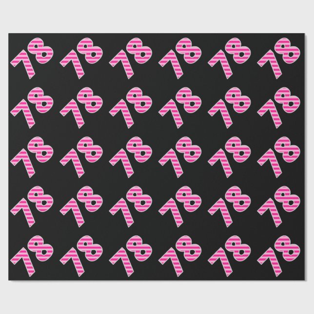 Pink Stripes 78 Event # (Birthday, Anniversary) Wrapping Paper (Flat)
