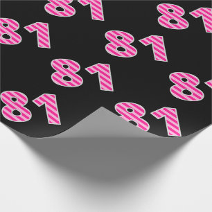 Pink Stripes 81 Event # (Birthday, Anniversary) Wrapping Paper