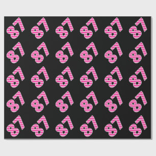 Pink Stripes 87 Event # (Birthday, Anniversary) Wrapping Paper
