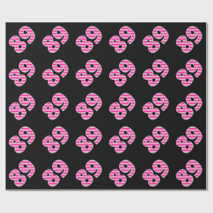 Pink Stripes 89 Event # (Birthday, Anniversary) Wrapping Paper