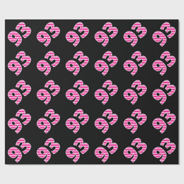 Pink Stripes 93 Event # (Birthday, Anniversary) Wrapping Paper (Flat)