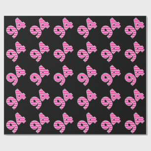 Pink Stripes 94 Event # (Birthday, Anniversary) Wrapping Paper