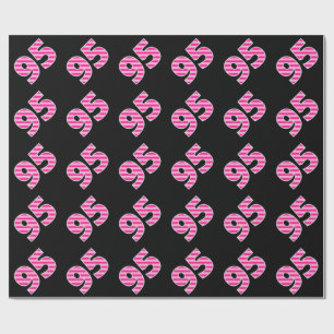 Pink Stripes 95 Event # (Birthday, Anniversary) Wrapping Paper