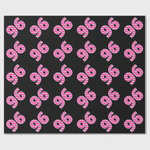 Pink Stripes 96 Event # (Birthday, Anniversary) Wrapping Paper