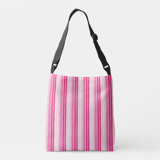 Pink Stripes and Lines Crossbody Bag (Back)