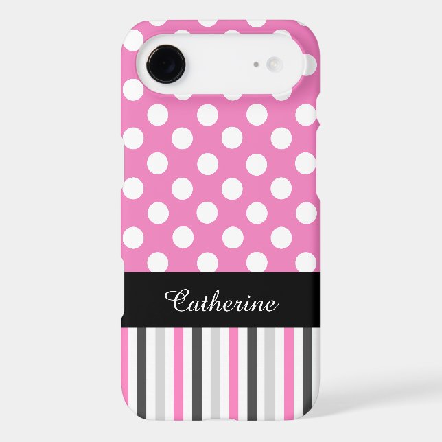 Pink Stripes and Polka Dot iPhone 6 case (Back)