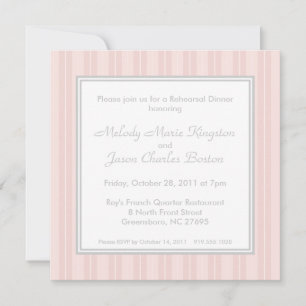 Pink Stripes and Simplicity Square Invitations