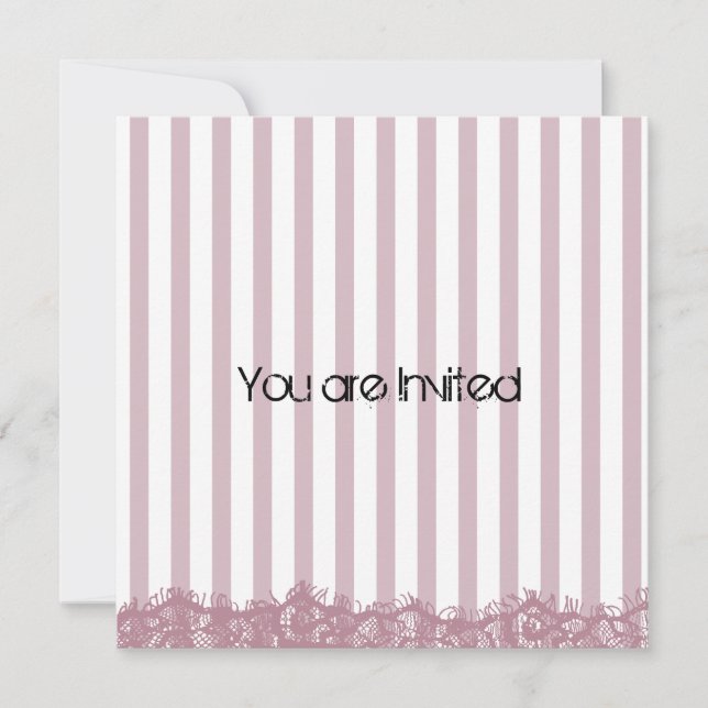 Pink Stripes Baby Shower Invitation (Front)