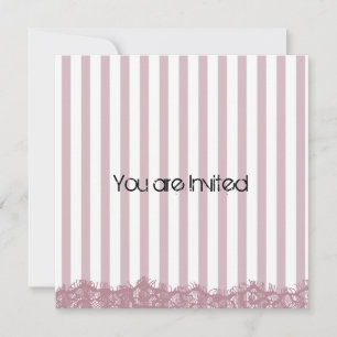 Pink Stripes Baby Shower Invitation