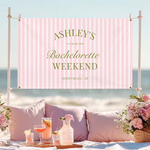 Pink Stripes Bachelorette Party Banner