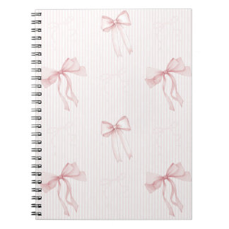 Pink Stripes Bows Notebook