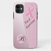 Pink Stripes Breast Cancer Survivor | DIY Monogram