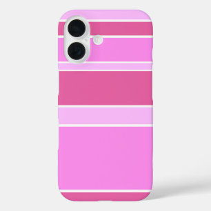 Pink stripes iPhone 16 case