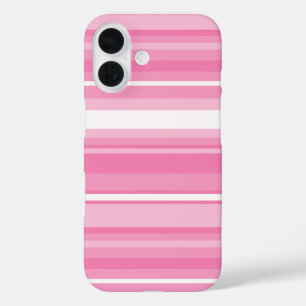 Pink stripes iPhone 16 case