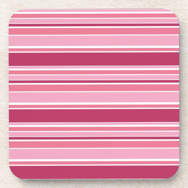 Pink stripes coaster (Front)