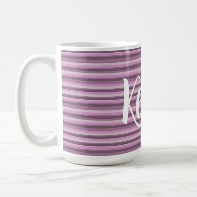 Pink stripes coffee mug (Left)